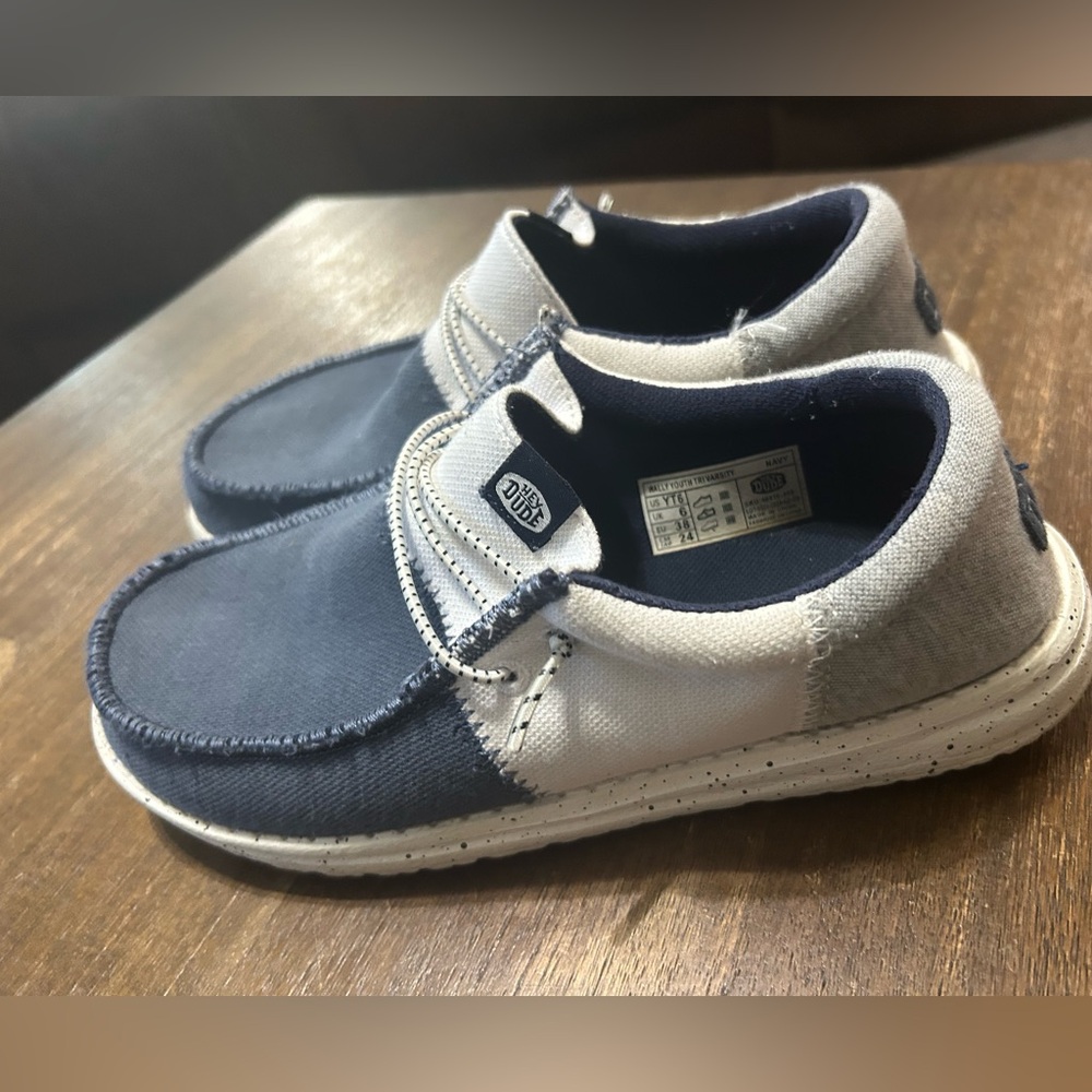 Hey Dude Kids' Moccasins in Navy and Gray